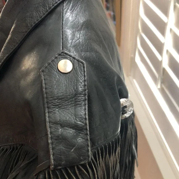 Ladies fringed leather jacket circa 1987 - Picture 6 of 13
